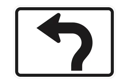 MUTCD M5-03 Circular Intersection Advance Turn Auxiliary Sign CAD Block