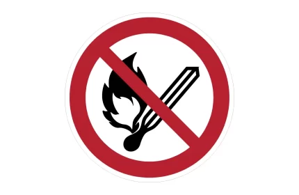 ISO 7010 P003 No Open Flame Sign CAD Block