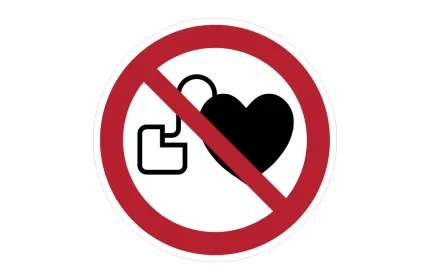 ISO 7010 P007 No Access For People With Active Implanted Cardiac Sign CAD Block