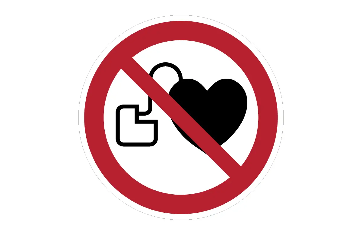 ISO 7010 P007 No Access For People With Active Implanted Cardiac Sign CAD Block