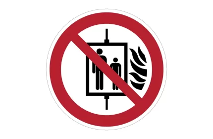 ISO 7010 P020 Do Not Use Lift In The Event Of Fire Sign CAD Block