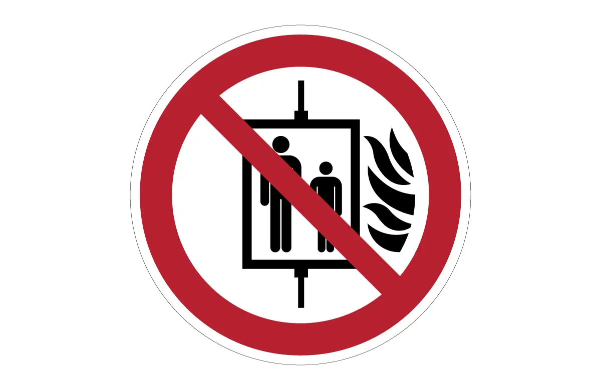 ISO 7010 P020 Do Not Use Lift In The Event Of Fire Sign CAD Block