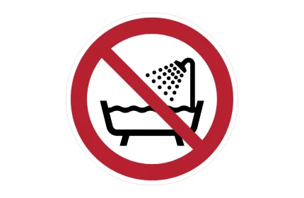 ISO 7010 P026 Do Not Use This Device In Bathtub Or Shower Sign CAD Block