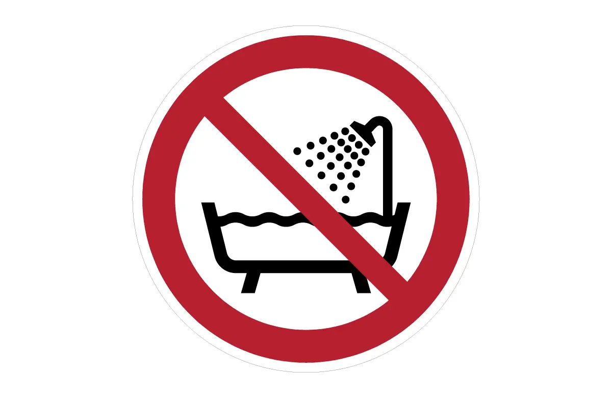 ISO 7010 P026 Do Not Use This Device In Bathtub Or Shower Sign CAD Block
