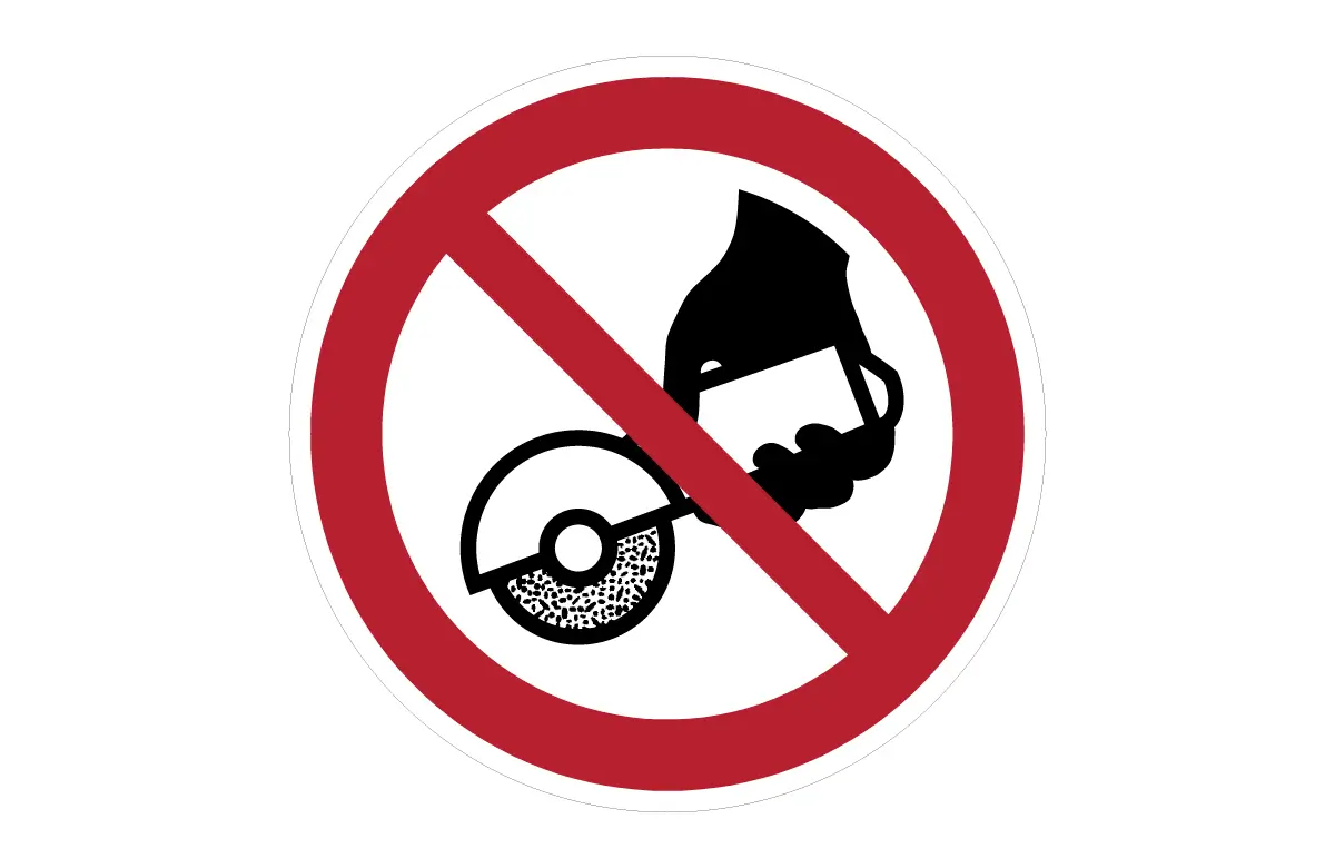 ISO 7010 P034 Do Not Use With Hand-held Grinding Machine Sign CAD Block