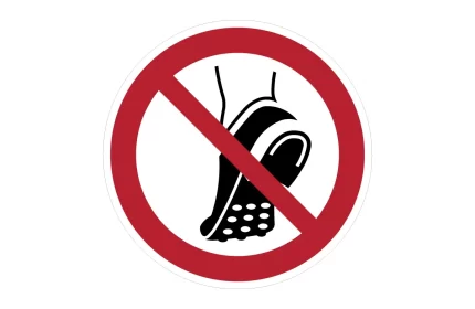 ISO 7010 P035 Do Not Wear Metal-studded Footwear Sign CAD Block
