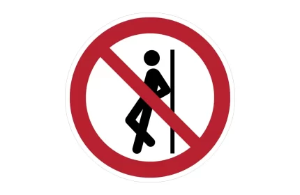 ISO 7010 P041 No Leaning Against Sign CAD Block