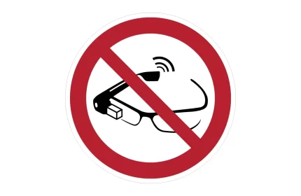 ISO 7010 P044 Use of smart glasses Prohibited Sign CAD Block