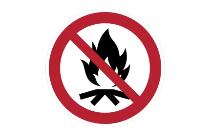 ISO 7010 P045 No campfire Sign CAD Block