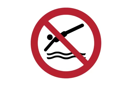 ISO 7010 P052 No Diving Sign CAD Block