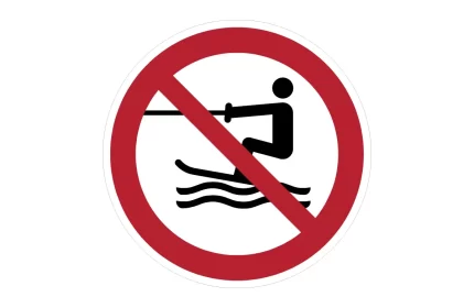 ISO 7010 P058 No Towed Water Activity Sign CAD Block