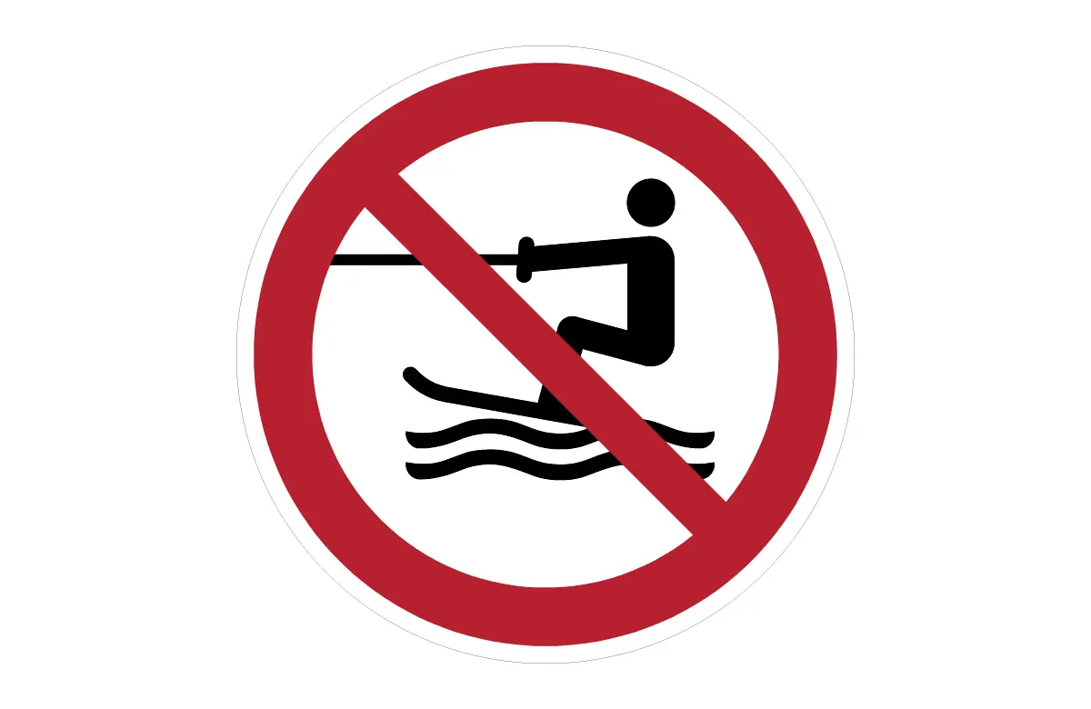 ISO 7010 P058 No Towed Water Activity Sign CAD Block