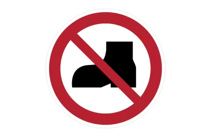 ISO 7010 P060 No Outdoor Footwear Sign CAD Block