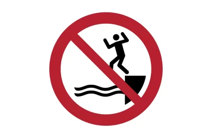 ISO 7010 P061 No Jumping Into Water Sign CAD Block