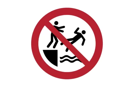 ISO 7010 P062 No Pushing into Water Sign CAD Block