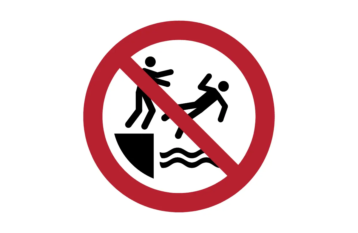 ISO 7010 P062 No Pushing into Water Sign CAD Block