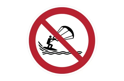 ISO 7010 P065 No Kite Surfing Sign CAD Block