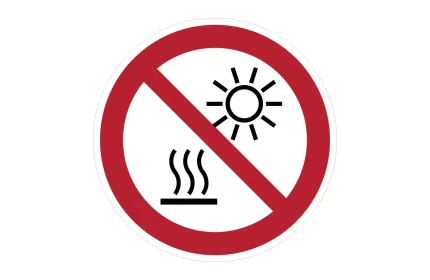 ISO 7010 P068 Do Not Expose To Direct Sunlight Or Hot Surface Sign CAD Block
