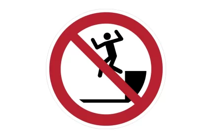 ISO 7010 P072 No Jumping Down Sign CAD Block