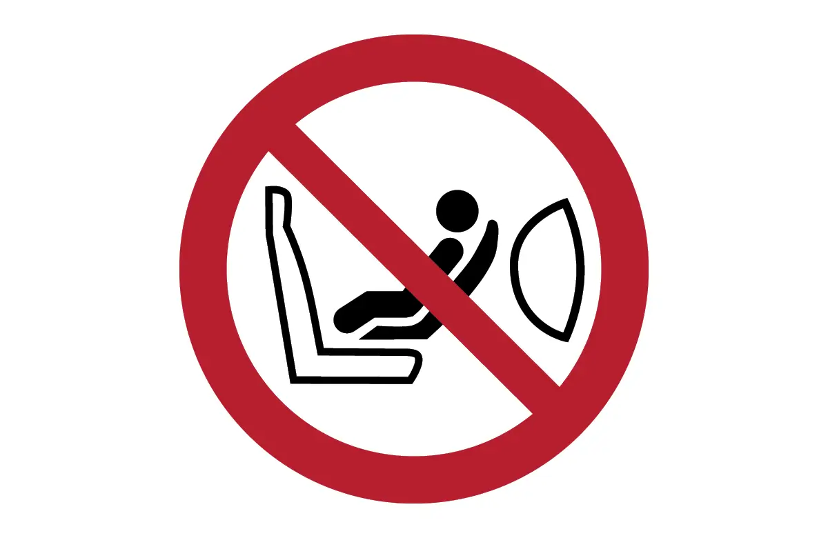 ISO 7010 P074 Child Seat Installation Prohibited Sign CAD Block