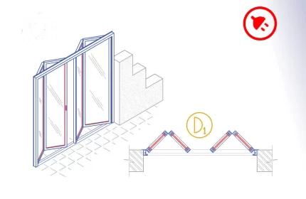 Aluminium Bi-fold Door Autolisp