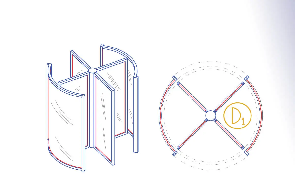 Aluminium Revolving Door Autolisp