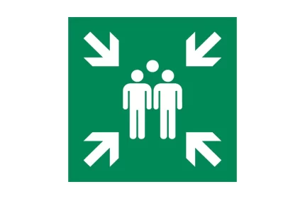 ISO 7010 E007 Evacuation Assembly Point Sign CAD Block