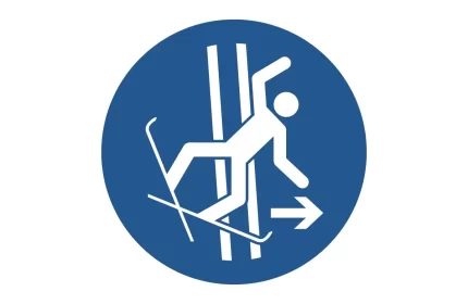 ISO 7010 M035 Immediately Leave The Tow-track In The Event Of Falling Sign CAD Block