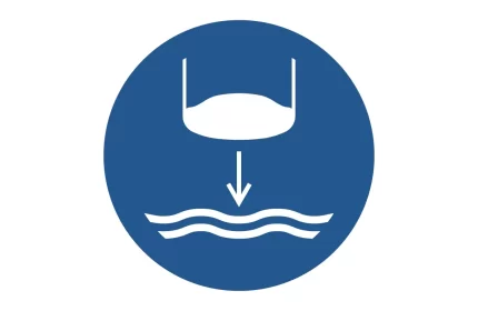 ISO 7010 M039 Lower Lifeboat to the Water in Launch Sequence Sign CAD Block