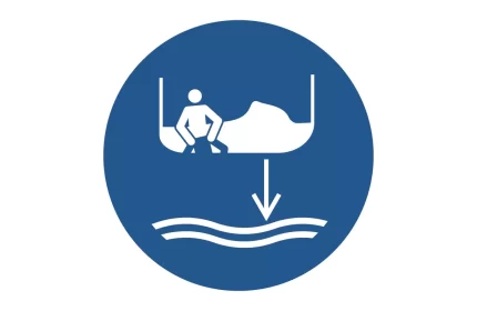 ISO 7010 M041 Lower Rescue Boat to the Water in Launch Sequence Sign CAD Block