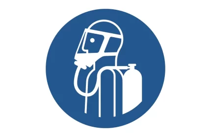 ISO 7010 M047 Use Self-contained Breathing Appliance Sign CAD Block available in DWG, PDF, and SVG formats – Mandatory Safety Symbol