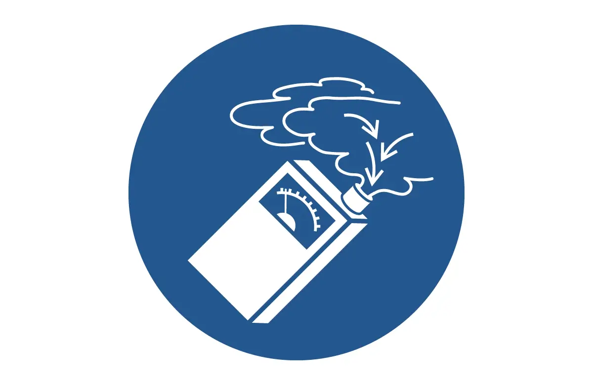 ISO 7010 M048 Use Gas Detector Sign CAD Block available in DWG, PDF, and SVG formats - Mandatory Safety Symbol