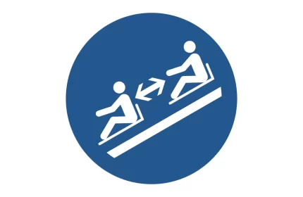 ISO 7010 M052 Keep Distance Between Toboggans Sign Drawings (DWG, PDF, SVG)