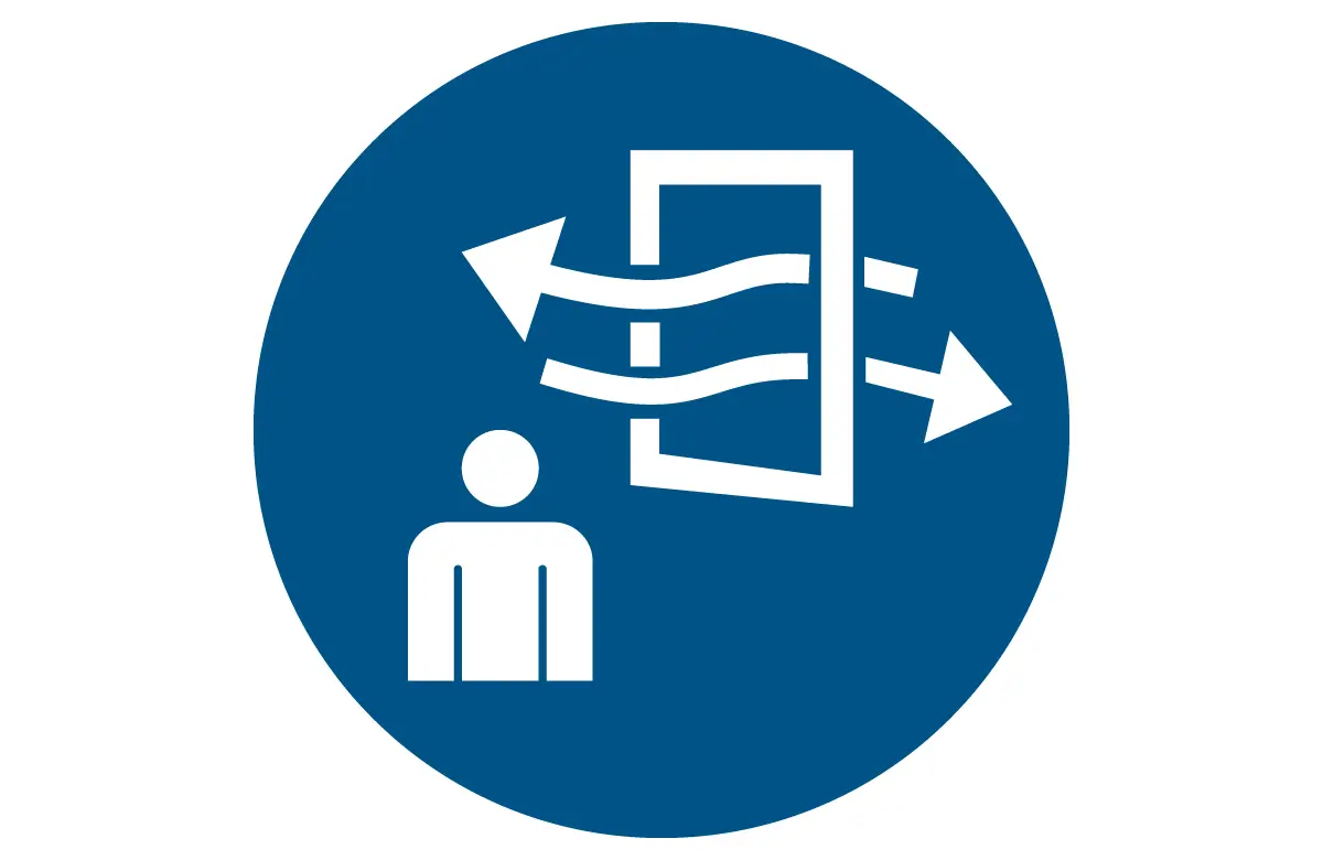 ISO 7010 M056 Ventilate Before and During Entering Sign CAD Drawings(DWG, PDF, SVG)