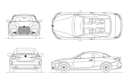 BMW 4er Cabrio 2025 Car CAD Blocks (DWG PDF SVG)