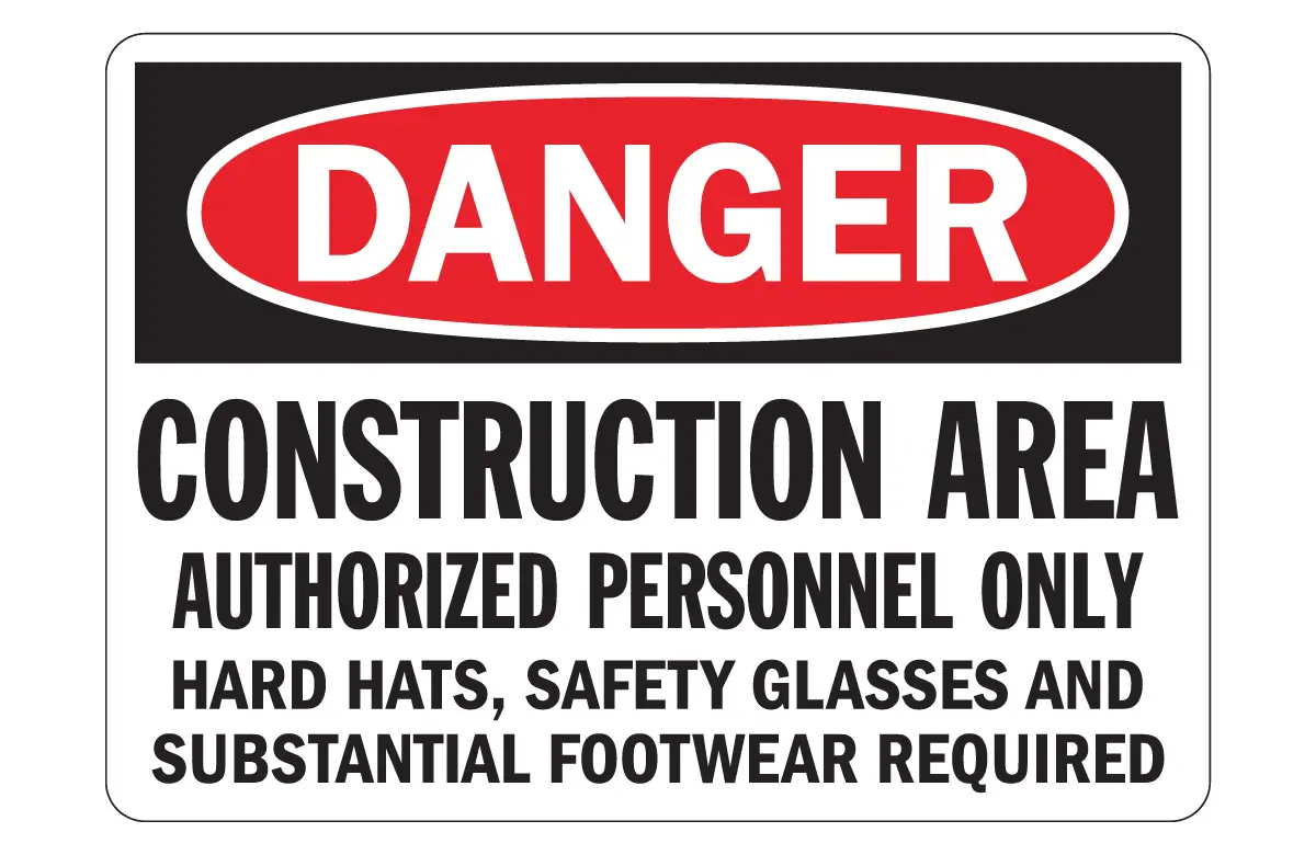 Danger Construction Area Sign – OSHA Compliant Drawings (DWG, SVG, DXF)