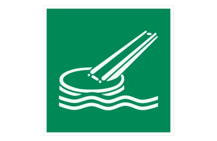 ISO 7010 E054 Marine Evacuation Slide Sign CAD Drawings (DWG, SVG, DXF)