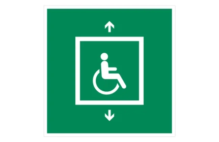 ISO 7010 E070 Evacuation Lift for People Unable to Use Stairs Sign blocks (DWG, SVG, PDF)