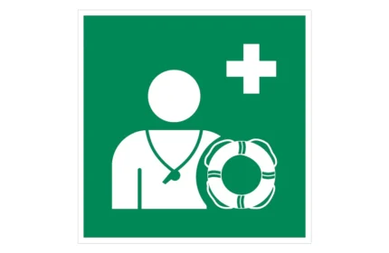 ISO 7010 E075 Lifeguard Sign CAD Drawings (DWG, SVG, PDF)