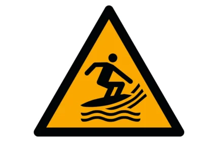 ISO 7010 W046 Surf Craft Area Warning Sign CAD Drawing (DWG, PDF, SVG)