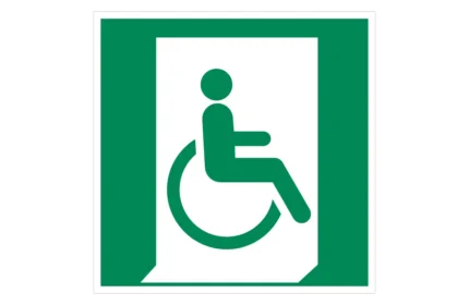 ISO 7010 E030 Emergency exit for people unable to walk or with walking impairment (right) - Sign CAD Drawings with DWG, PDF, and SVG files