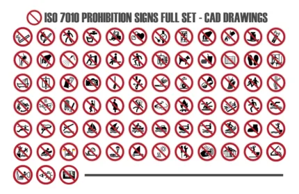ISO 7010 Prohibition Signs Full Set CAD Blocks