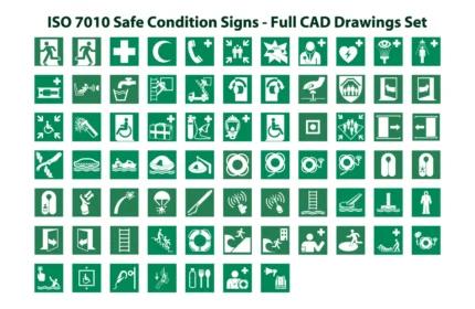 ISO 7010 Safe Condition Signs Full Set CAD Drawings (DWG, PDF, SVG)
