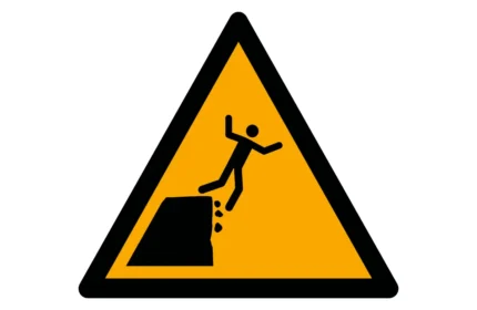 ISO 7010 W052 Unstable Cliff Edge Warning Sign CAD Blocks (DWG, PDF, SVG)