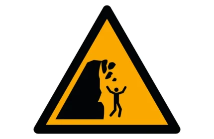 ISO 7010 W053 Unstable Cliff Warning Sign CAD Drawing (DWG, PDF, SVG)