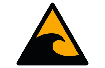 ISO 7010 W056 Tsunami Hazard Zone Warning Sign CAD Drawing (DWG, PDF, SVG)