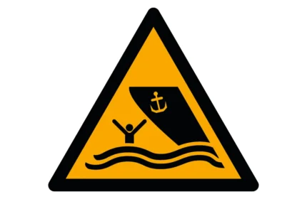 ISO 7010 W058 Boating Area Sign CAD Drawing (DWG, PDF, SVG)