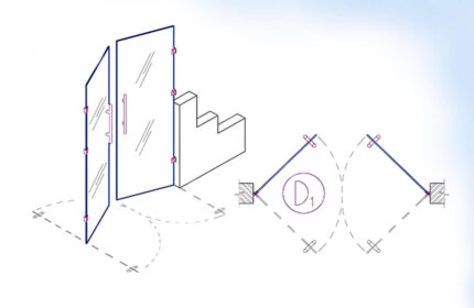 Glass Swing Double Door Autolisp