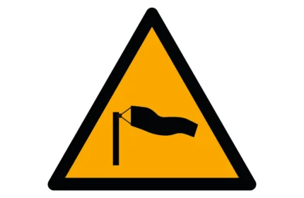 ISO 7010 W064 Strong Winds Warning Sign CAD Drawings (DWG, SVG, PDF)