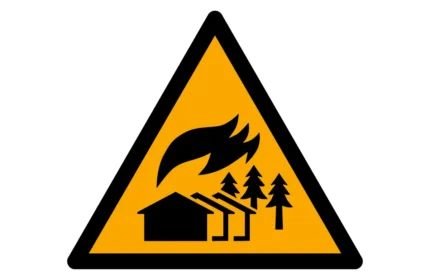 ISO 7010 W073 Large-scale Fire Zone Warning Sign CAD Drawings (DWG, SVG, PDF)